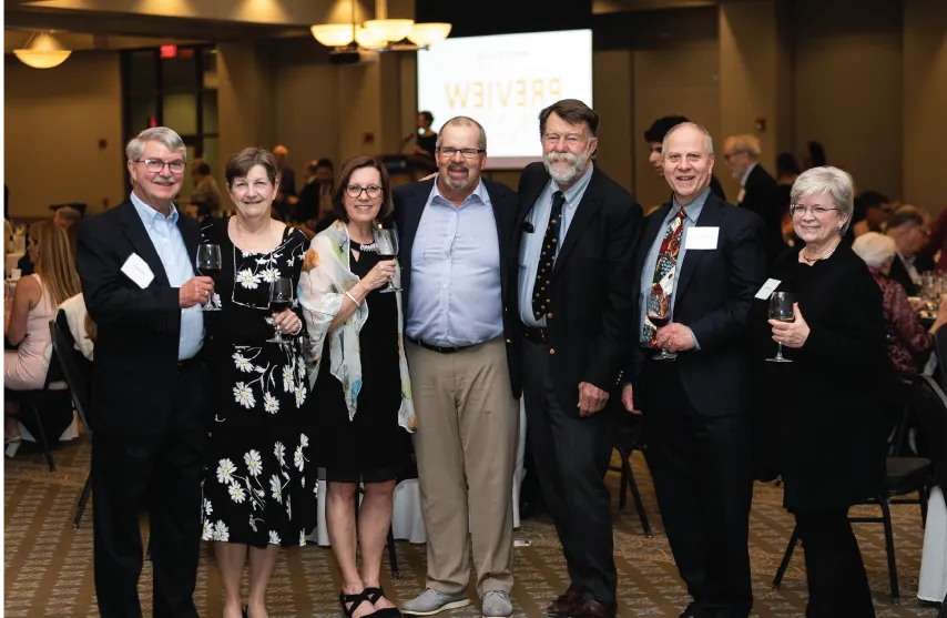 seven participants at SAU's preview dinner